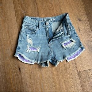 Justice Girls Size 10 jean shorts, mini mom shorts